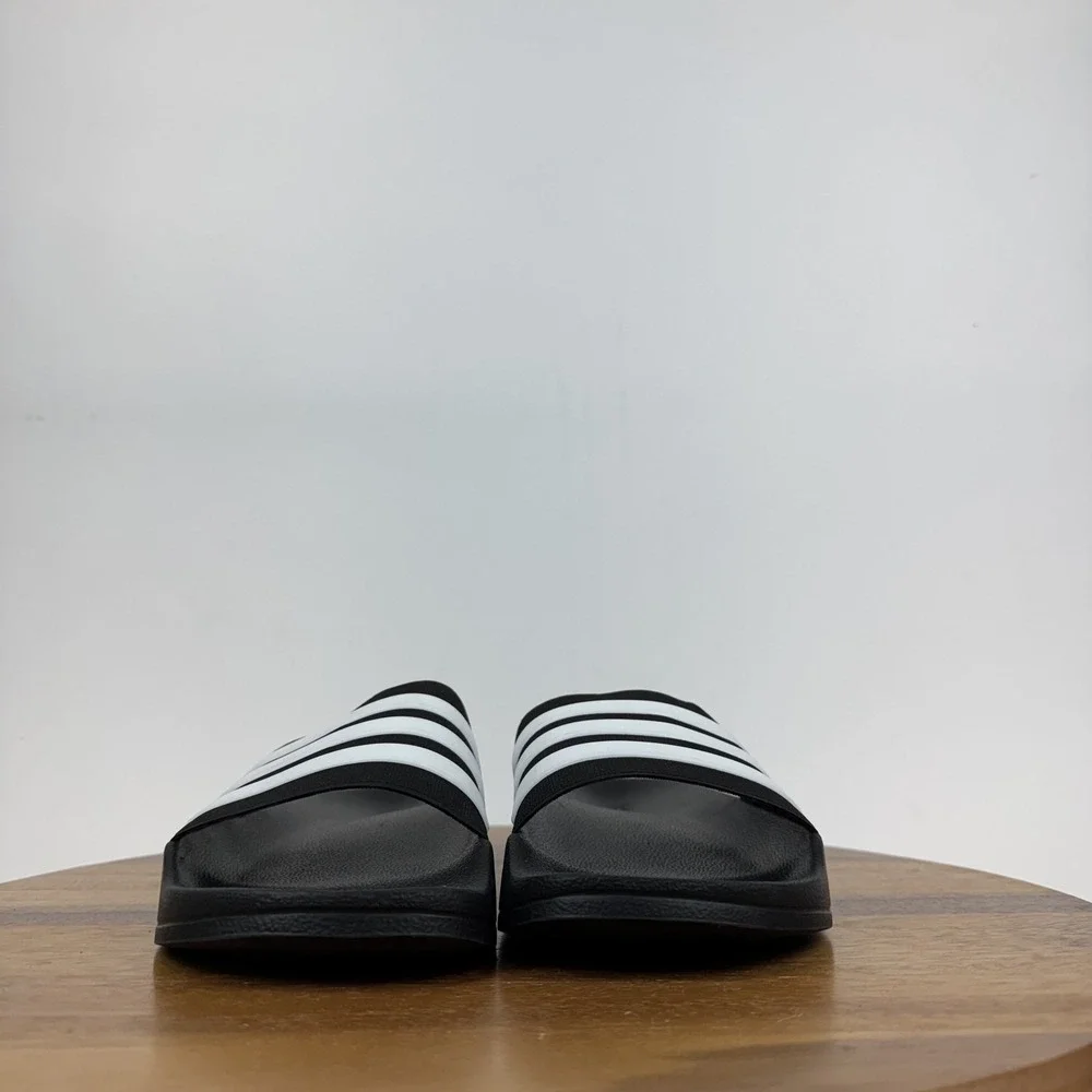 New Mens Adidas Adilette Shower Slide Black White Casual Sandals Size  11 M NWOB
